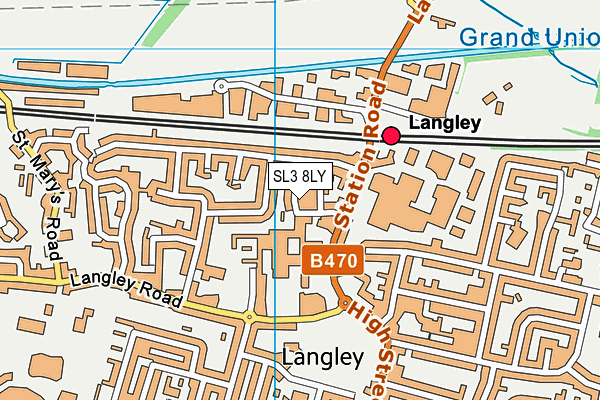 SL3 8LY map - OS VectorMap District (Ordnance Survey)