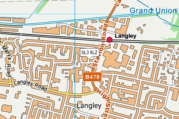 SL3 8LZ map - OS VectorMap District (Ordnance Survey)