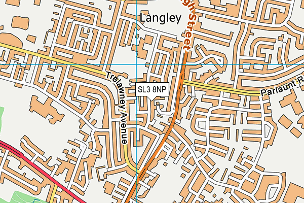 SL3 8NP map - OS VectorMap District (Ordnance Survey)