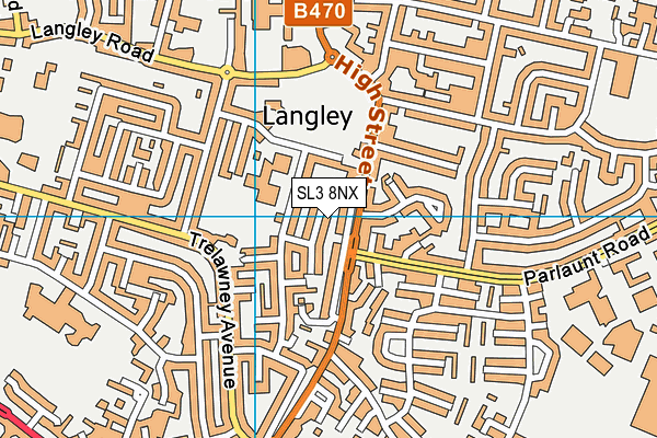 SL3 8NX map - OS VectorMap District (Ordnance Survey)