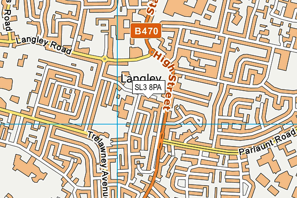 SL3 8PA map - OS VectorMap District (Ordnance Survey)