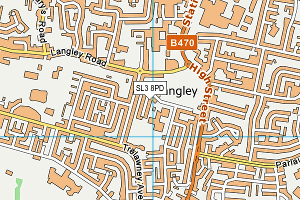SL3 8PD map - OS VectorMap District (Ordnance Survey)