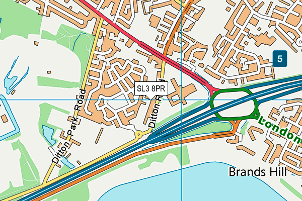 SL3 8PR map - OS VectorMap District (Ordnance Survey)