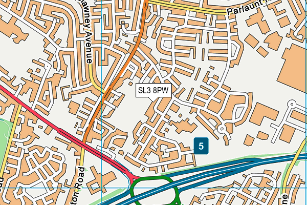 SL3 8PW map - OS VectorMap District (Ordnance Survey)
