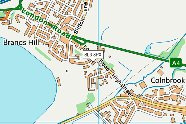 SL3 8PX map - OS VectorMap District (Ordnance Survey)