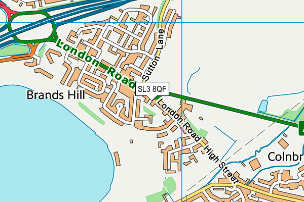 SL3 8QF map - OS VectorMap District (Ordnance Survey)