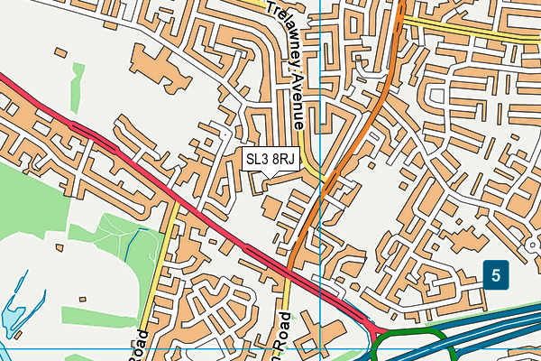SL3 8RJ map - OS VectorMap District (Ordnance Survey)