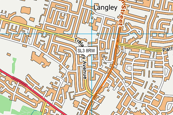 SL3 8RW map - OS VectorMap District (Ordnance Survey)