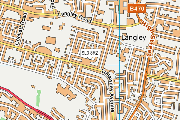 SL3 8RZ map - OS VectorMap District (Ordnance Survey)