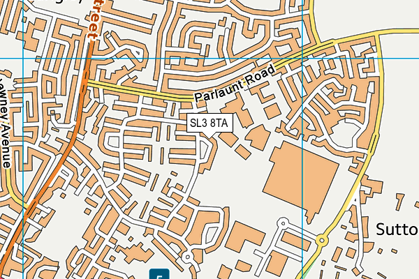 SL3 8TA map - OS VectorMap District (Ordnance Survey)