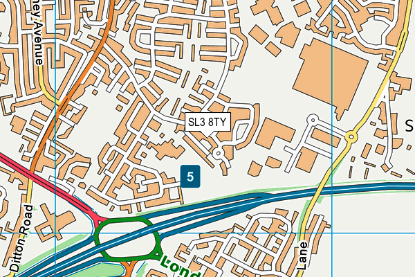 SL3 8TY map - OS VectorMap District (Ordnance Survey)