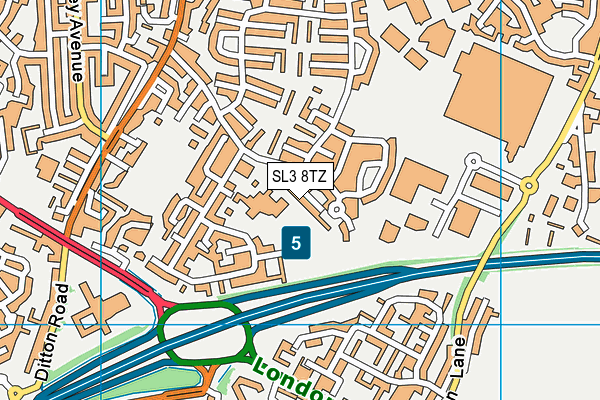 SL3 8TZ map - OS VectorMap District (Ordnance Survey)