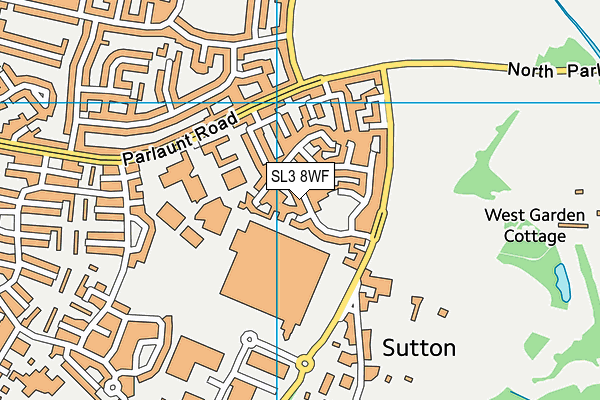 SL3 8WF map - OS VectorMap District (Ordnance Survey)