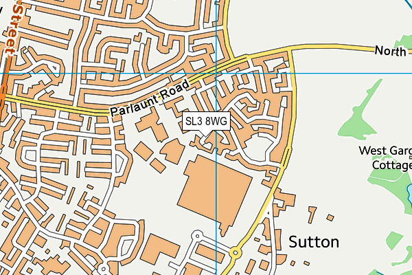 SL3 8WG map - OS VectorMap District (Ordnance Survey)