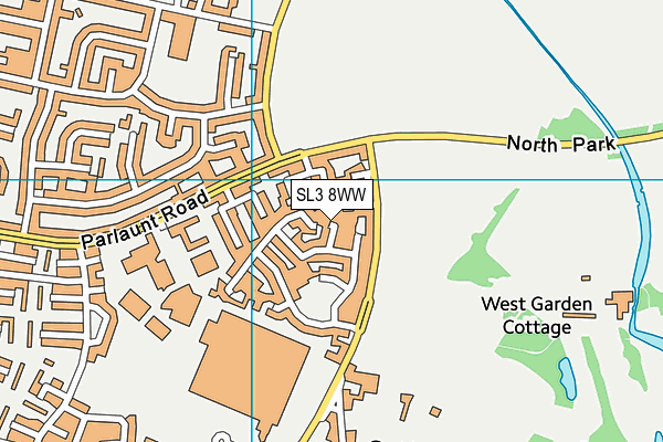 SL3 8WW map - OS VectorMap District (Ordnance Survey)
