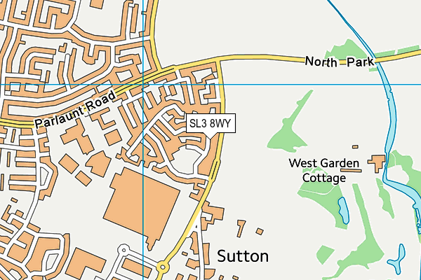 SL3 8WY map - OS VectorMap District (Ordnance Survey)