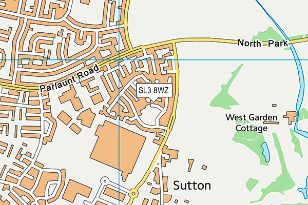 SL3 8WZ map - OS VectorMap District (Ordnance Survey)