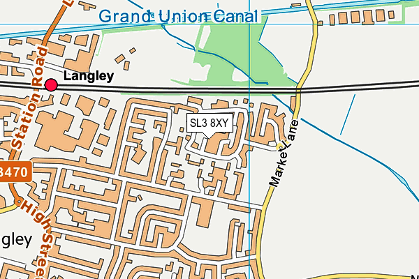 SL3 8XY map - OS VectorMap District (Ordnance Survey)