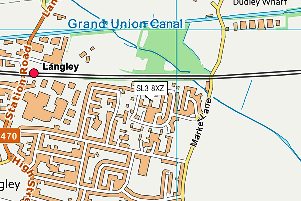 SL3 8XZ map - OS VectorMap District (Ordnance Survey)