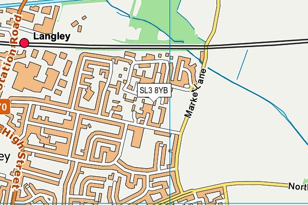 SL3 8YB map - OS VectorMap District (Ordnance Survey)
