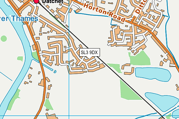 SL3 9DX map - OS VectorMap District (Ordnance Survey)
