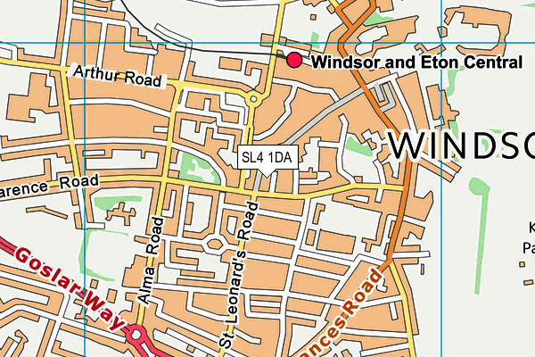 SL4 1DA map - OS VectorMap District (Ordnance Survey)