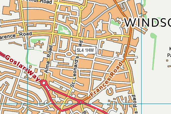 SL4 1HW map - OS VectorMap District (Ordnance Survey)