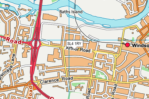 SL4 1RY map - OS VectorMap District (Ordnance Survey)
