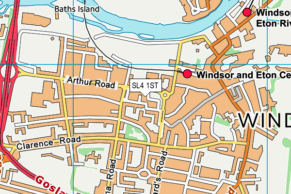 SL4 1ST map - OS VectorMap District (Ordnance Survey)