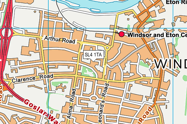 SL4 1TA map - OS VectorMap District (Ordnance Survey)