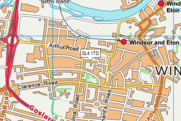 SL4 1TD map - OS VectorMap District (Ordnance Survey)