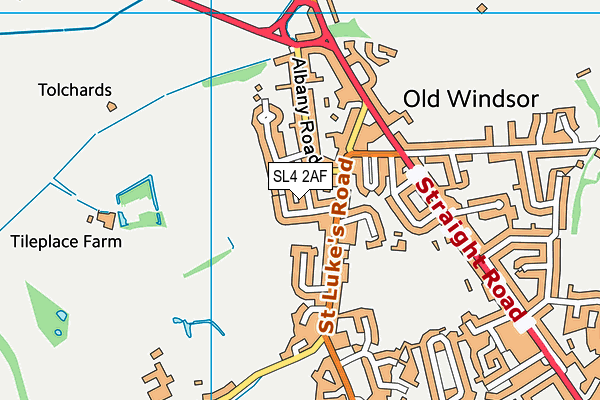 SL4 2AF map - OS VectorMap District (Ordnance Survey)