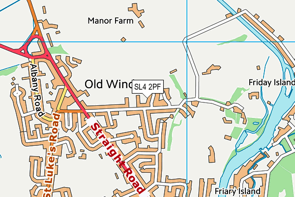 SL4 2PF map - OS VectorMap District (Ordnance Survey)