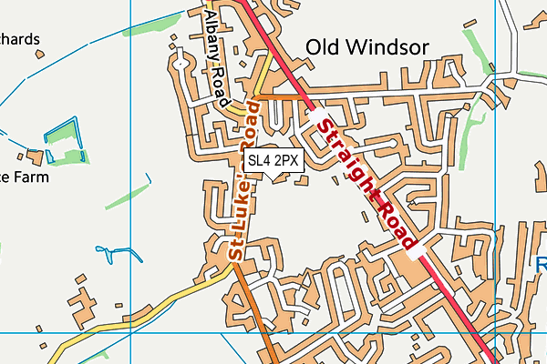 Old Windsor Recreation Ground map (SL4 2PX) - OS VectorMap District (Ordnance Survey)