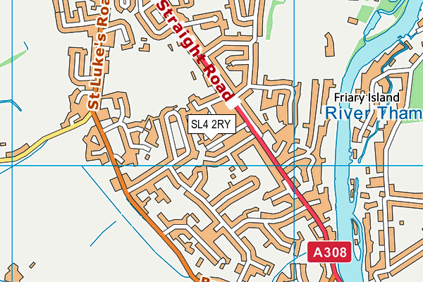 SL4 2RY map - OS VectorMap District (Ordnance Survey)