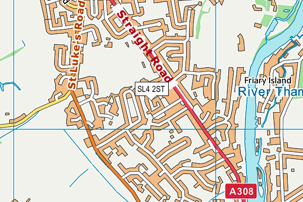 SL4 2ST map - OS VectorMap District (Ordnance Survey)