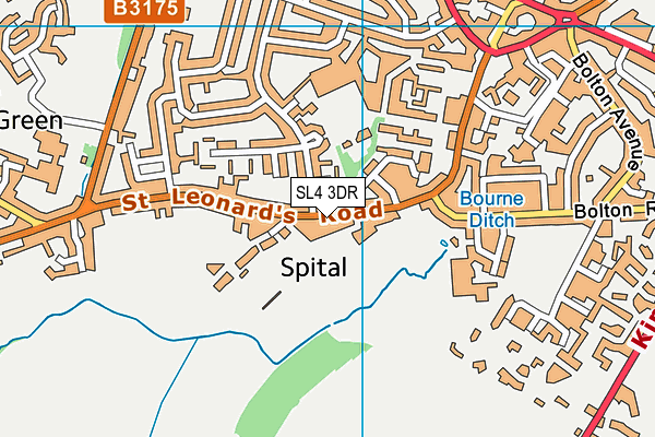 SL4 3DR map - OS VectorMap District (Ordnance Survey)