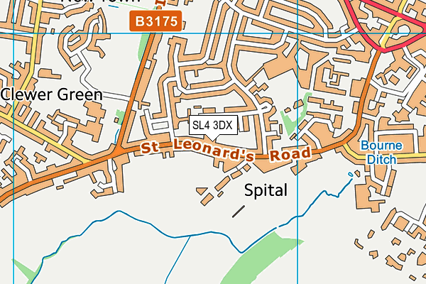 SL4 3DX map - OS VectorMap District (Ordnance Survey)