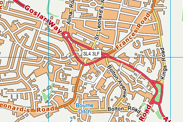 SL4 3LF map - OS VectorMap District (Ordnance Survey)