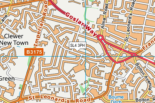 SL4 3PH map - OS VectorMap District (Ordnance Survey)