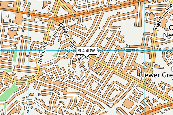 Hilltop First School map (SL4 4DW) - OS VectorMap District (Ordnance Survey)