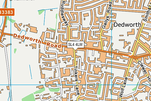 SL4 4LW map - OS VectorMap District (Ordnance Survey)