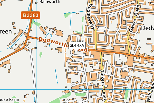 SL4 4XA map - OS VectorMap District (Ordnance Survey)