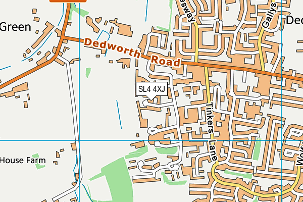 SL4 4XJ map - OS VectorMap District (Ordnance Survey)