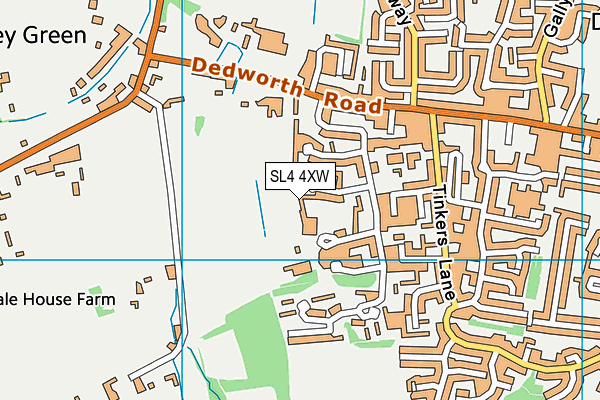 SL4 4XW map - OS VectorMap District (Ordnance Survey)