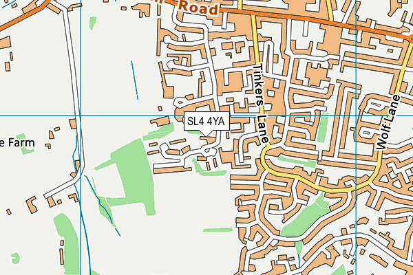 SL4 4YA map - OS VectorMap District (Ordnance Survey)