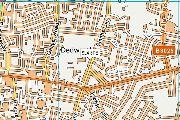 Dedworth Middle School map (SL4 5PE) - OS VectorMap District (Ordnance Survey)