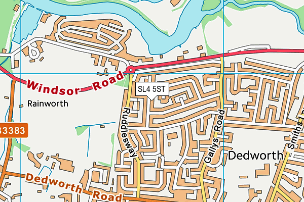 SL4 5ST map - OS VectorMap District (Ordnance Survey)