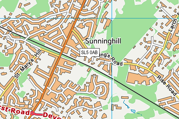 SL5 0AB map - OS VectorMap District (Ordnance Survey)