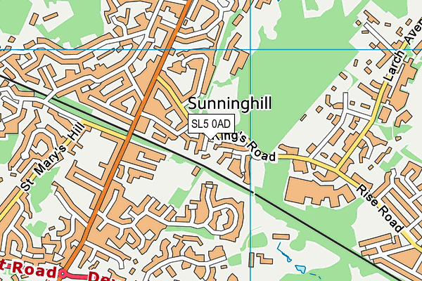SL5 0AD map - OS VectorMap District (Ordnance Survey)